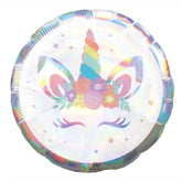 17 Inch Silver Unicorn Rainbow Eyelashes Foil Balloon 78